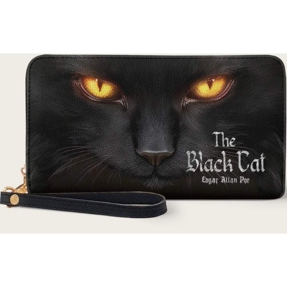 The Black Cat Wallet Horror Goth Halloween New NWT Grunge Emo Excellent Poe